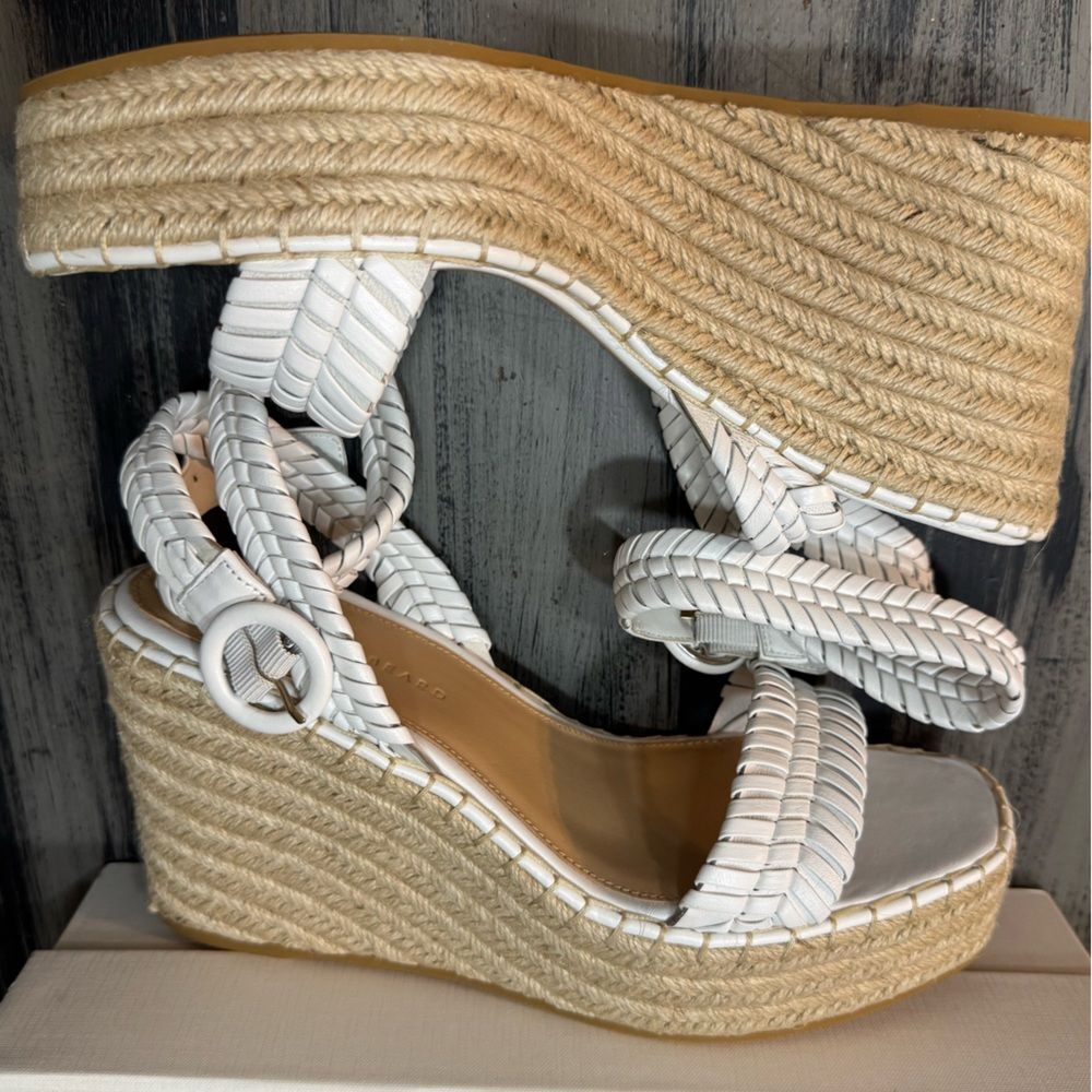 Veronica Beard Rilla Woven Leather Wedge Espadrille Women’s Size 10 - Picture 7 of 10